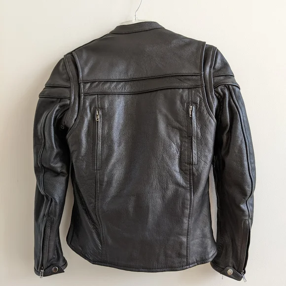 Women's M&M Leather Black Leather Motorcycle Riding Jacket - Picture 3 of 7